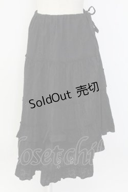 画像1: axes femme / レース切り替えスカート  黒 T-25-12-18-034-AX-SK-SA-ZT436