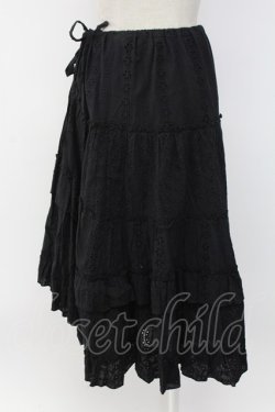 画像2: axes femme / レース切り替えスカート  黒 T-25-12-18-034-AX-SK-SA-ZT