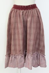 axes femme / 裾切替イレヘムスカート  ボルドー T-25-12-18-035-AX-SK-SA-ZT