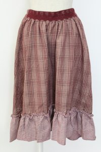 axes femme / 裾切替イレヘムスカート  ボルドー T-25-12-18-035-AX-SK-SA-ZT