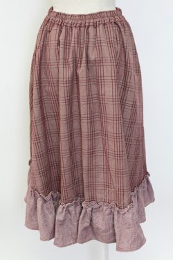 画像2: axes femme / 裾切替イレヘムスカート  ボルドー T-25-12-18-035-AX-SK-SA-ZT