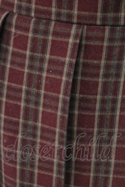 画像4: axes femme / ウエストベルトチェックプリーツ変形スカート  ボルドー T-25-12-18-036-AX-SK-SA-ZT