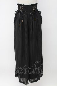 Amavel / サイド編み下げストライプパンツ  黒 T-25-12-18-037-CA-PA-SA-ZT