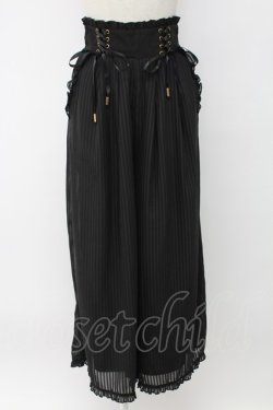 画像1: Amavel / サイド編み下げストライプパンツ  黒 T-25-12-18-037-CA-PA-SA-ZT