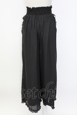 画像2: Amavel / サイド編み下げストライプパンツ  黒 T-25-12-18-037-CA-PA-SA-ZT