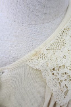 画像5: PINK HOUSE / レース襟&ニットリボン付きパールボタンカーディガン  アイボリー T-25-12-18-039-LO-TO-SA-ZT