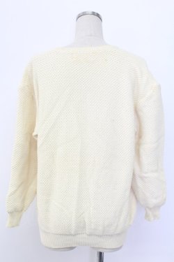 画像2: PINK HOUSE / 苺ニットモチーフ付きVネックカーディガン  アイボリー T-25-12-18-040-LO-TO-SA-ZT