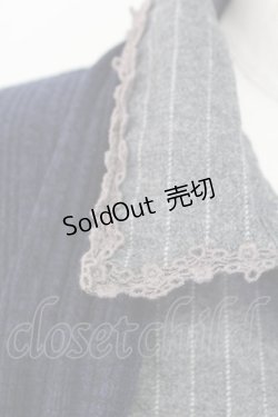 画像5: axes femme / カーディガン重ね着風フリルシャツ M ネイビー×グレー T-25-12-18-005-AX-BL-SA-ZT