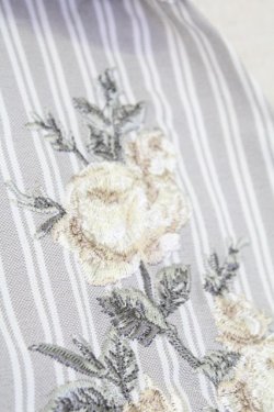 画像4: axes femme / バラ刺 ストライプシャツプルオーバー M グレー T-25-12-18-007-AX-BL-SA-ZT