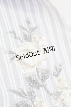 画像4: axes femme / バラ刺 ストライプシャツプルオーバー M グレー T-25-12-18-007-AX-BL-SA-ZT390