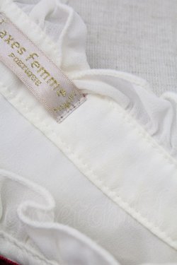 画像7: axes femme POETIQUE / ベロアリボンハイネック長袖ブラウス  アイボリーＸボルドー T-25-12-18-009-AX-JA-SA-ZT