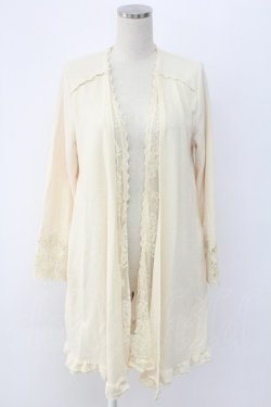 画像1: axes femme / 袖レースカーディガン M キナリ T-25-12-18-010-AX-TO-SA-ZT