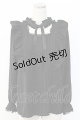 Rojita / デコルテ開きラッフルボリュームブラウス  黒 T-25-12-18-002-LO-BL-SA-ZT