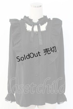 画像1: Rojita / デコルテ開きラッフルボリュームブラウス  黒 T-25-12-18-002-LO-BL-SA-ZT