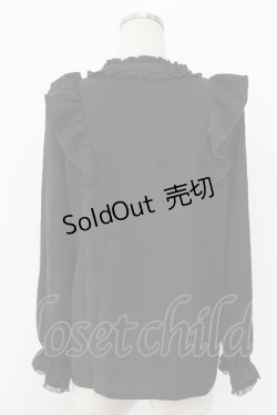 画像2: Rojita / デコルテ開きラッフルボリュームブラウス  黒 T-25-12-18-002-LO-BL-SA-ZT