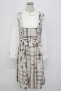 axes femme / チェックリボンドッキングワンピース F ベージュ T-25-12-18-013-AX-OP-SA-ZT