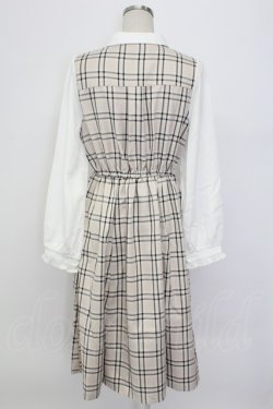 画像2: axes femme / チェックリボンドッキングワンピース F ベージュ T-25-12-18-013-AX-OP-SA-ZT