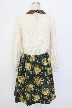 画像2: axes femme / レース切り替えネックレス風ワンピース M グリーン T-25-12-18-014-AX-OP-SA-ZT