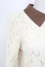 画像3: axes femme / レース切り替えネックレス風ワンピース M グリーン T-25-12-18-014-AX-OP-SA-ZT397 (3)