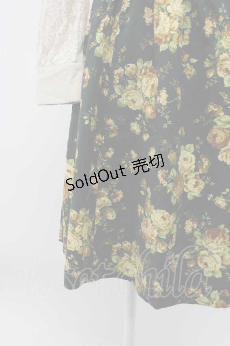 画像4: axes femme / レース切り替えネックレス風ワンピース M グリーン T-25-12-18-014-AX-OP-SA-ZT397 (4)