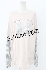 Ank Rouge / Reality and Fictionカットワンピース  ピンクＸ黒白チェック T-25-12-18-016-CA-OP-SA-ZT