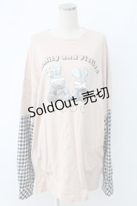 Ank Rouge / Reality and Fictionカットワンピース  ピンクＸ黒白チェック T-25-12-18-016-CA-OP-SA-ZT