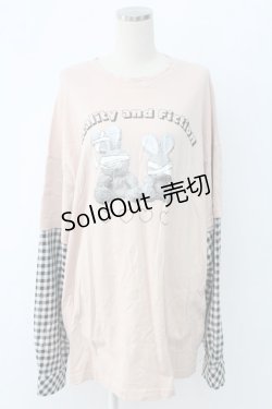 画像1: Ank Rouge / Reality and Fictionカットワンピース  ピンクＸ黒白チェック T-25-12-18-016-CA-OP-SA-ZT