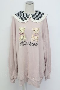 Ank Rouge / ギンガムチェックセーラー襟ダブルBEARカットワンピース  ピンクＸ T-25-12-18-017-CA-OP-SA-ZT