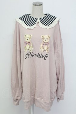 画像1: Ank Rouge / ギンガムチェックセーラー襟ダブルBEARカットワンピース  ピンクＸ T-25-12-18-017-CA-OP-SA-ZT