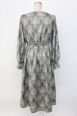 画像2: axes femme / ローズガーランド柄ロングワンピース  グリーン T-25-12-18-019-AX-OP-SA-ZT