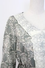 画像3: axes femme / ローズガーランド柄ロングワンピース  グリーン T-25-12-18-019-AX-OP-SA-ZT457 (3)