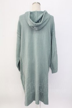 画像2: axes femme / 袖刺繍パーカーニットワンピース  サックス T-25-12-18-020-AX-OP-SA-ZT