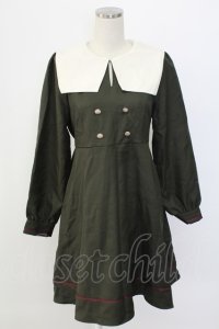 Amavel / ライン使いセーラーワンピース  カーキ T-25-12-18-021-CA-OP-SA-ZT