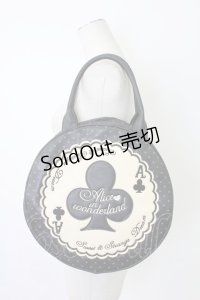 SWIMMER / クローバー柄丸型バッグ  黒ｘアイボリー T-25-12-19-043-EL-BG-SA-ZT