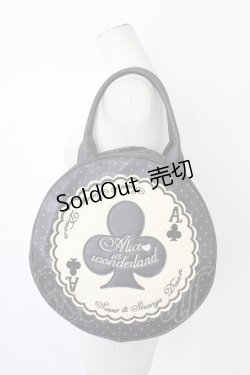 画像1: SWIMMER / クローバー柄丸型バッグ  黒ｘアイボリー T-25-12-19-043-EL-BG-SA-ZT