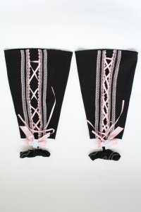 ACDC RAG / おてあてレッグウォーマー  黒Ｘピンク T-25-12-19-046-PU-ZA-SA-ZT