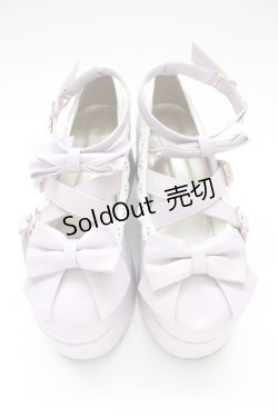 画像2: axes femme kawaii / リボンスカラップ配色シューズ L パープルＸ白 T-25-12-19-049-AX-SH-SA-ZT