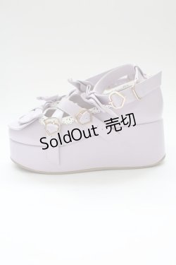 画像4: axes femme kawaii / リボンスカラップ配色シューズ L パープルＸ白 T-25-12-19-049-AX-SH-SA-ZT