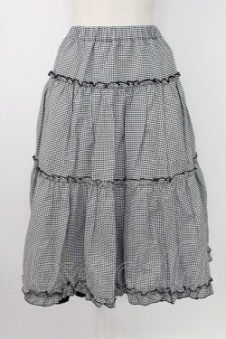 画像1: m petit by misako / NINA'Sギャザースカート S 黒Ｘ白 T-25-12-19-014-LO-SK-SA-ZT