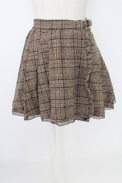 画像1: LIZ LISA / チェック巻き風スカパン  ブラウン T-25-12-19-027-LO-SK-SA-ZT
