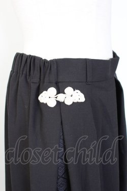 画像3: Spider Lily / チャイナパンツ  黒ｘ白 T-25-12-19-032-0-PA-SA-ZT