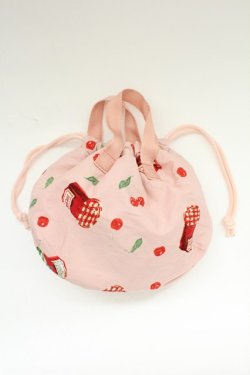 画像2: BABY PINK HOUSE / チェリージャムpt巾着ポーチ  ピンク T-25-12-19-034-0-BG-SA-ZT
