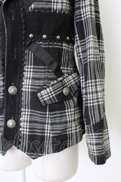 画像5: ALGONQUINS / ユニオンジャックタータンジャケット  黒X白チェック T-25-12-21-030-AL-JA-SA-ZT
