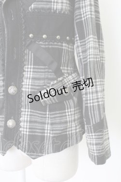 画像5: ALGONQUINS / ユニオンジャックタータンジャケット  黒X白チェック T-25-12-21-030-AL-JA-SA-ZT