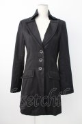 BPN / フロント3つボタンロングジャケット  黒 T-25-12-21-031-GO-JA-SA-ZT