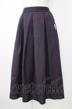 画像1: Rydia / ストライプ&コビニャー刺繍ポケットスカート  ネイビーｘ赤 T-25-12-21-035-PU-SK-SA-ZT