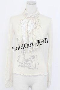 STEAM / フロントフリル&プリントカットソー  生成り T-25-12-21-003-HN-TO-SA-ZT