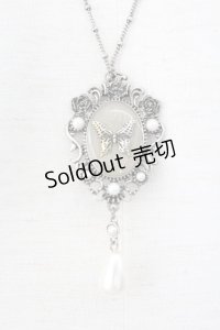 axes femme / 蝶カメオネックレス  シルバーＸ青Ｘ緑 T-25-12-21-041-AX-AC-SA-ZT