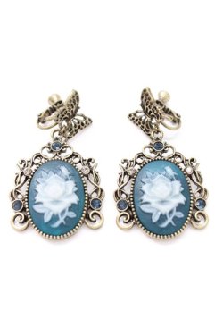 画像1: axes femme / ローズカメオイヤリング  青 T-25-12-21-045-AX-AC-SA-ZT