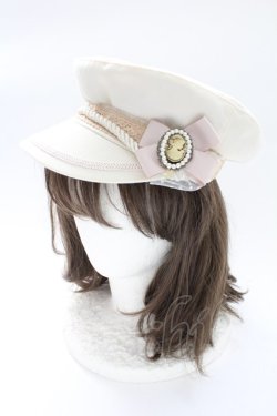 画像1: axes femme / カメオブローチリボンキャスケット  アイボリー T-25-12-21-046-AX-AC-SA-ZT